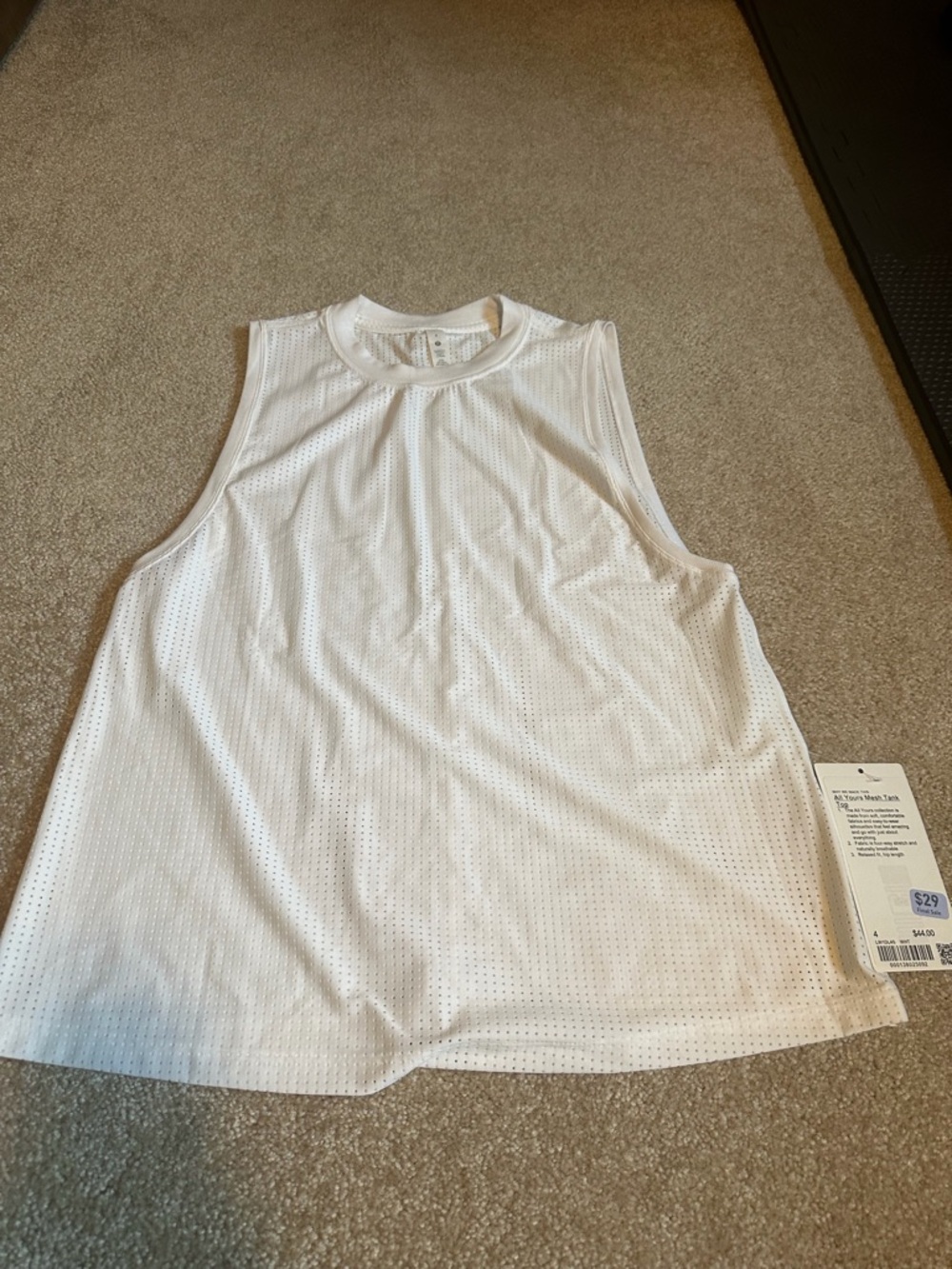 lululemon athletica All Yours Tank White Perforated